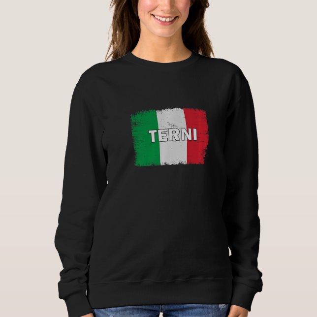 Sudadera Terni Italia Ciudad con bandera italiana (Anverso)