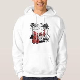 Sudadera Terrario Gótico de Araña Esqueleto y Conejo Rojo