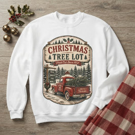 Sudadera Terreno de árboles de Navidad Camión Rojo Vintage