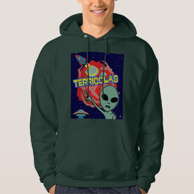 Sudadera terrícolas - susto alienígena de humanos (Anverso)