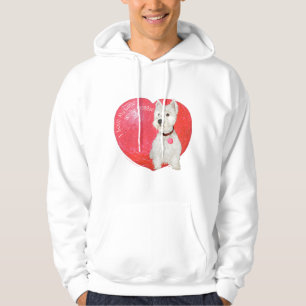 Sudadera Terrier blanco de West Highland en San Valentín