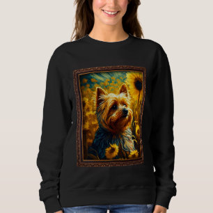 Sudadera Terrier de seda pintando a mamá mujer flor de gira