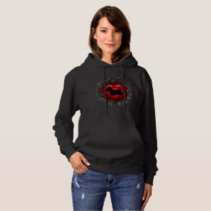 Sudadera Terrier escocés, corazón, silueta, nieve, rojo