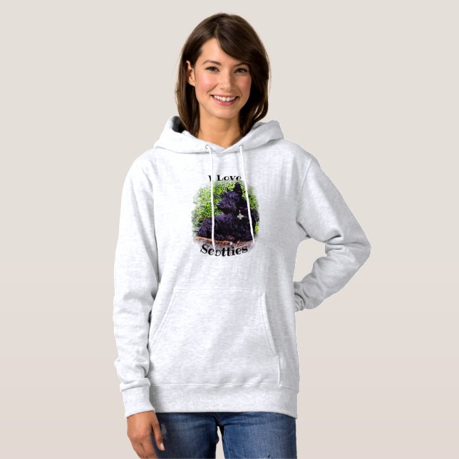 Sudadera Terrier escocés negro/trigueño, sentado/de pie (Anverso completo)