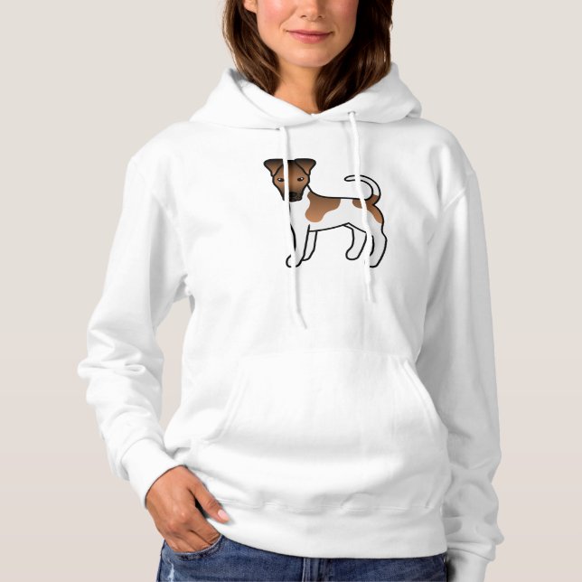 Sudadera Terrier Fox Liso Blanco y Marón Perro de Dibujos A (Anverso)