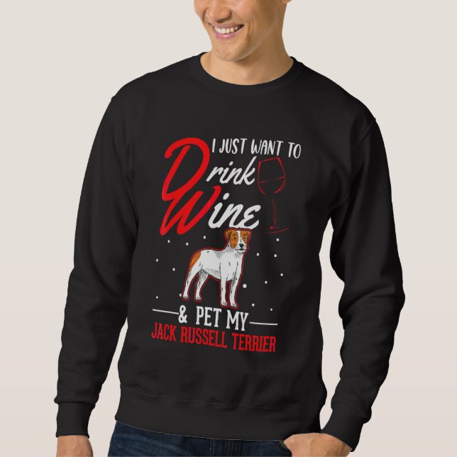 Sudadera Terrier Jack Russell y Vino (Anverso)