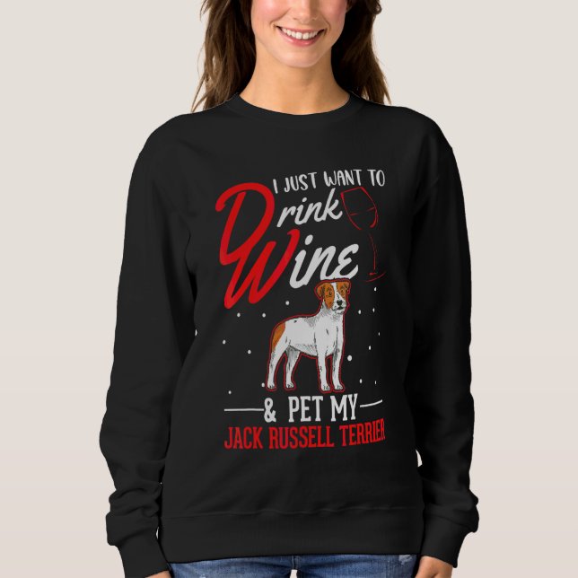 Sudadera Terrier Jack Russell y Vino (Anverso)