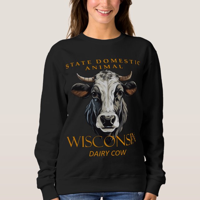 Sudadera Territorio de Wisconsin Animal doméstico La vaca l (Anverso)