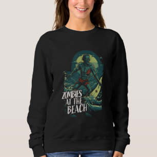 Sudadera Terror Retro de No Muertos Zombies en la Playa S