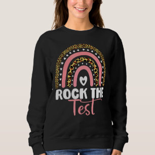 Sudadera Test Day Rock the Test Rainbow Leopard Teacher Stu