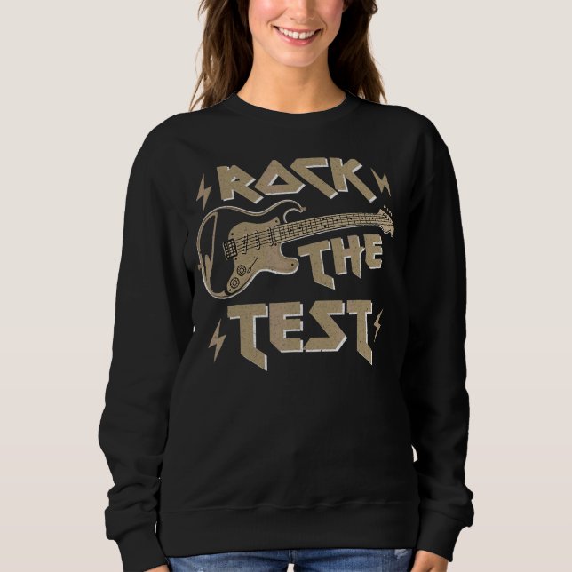 Sudadera Test Day Teacher Rock The Test Guitar Teacher Test (Anverso)