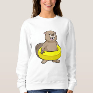 Sudadera Testigo al nadar con anillo de natación