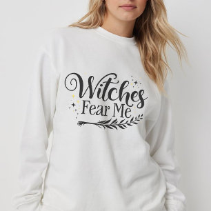 Sudadera Testigos divertidos me temen Halloween blanco y ne