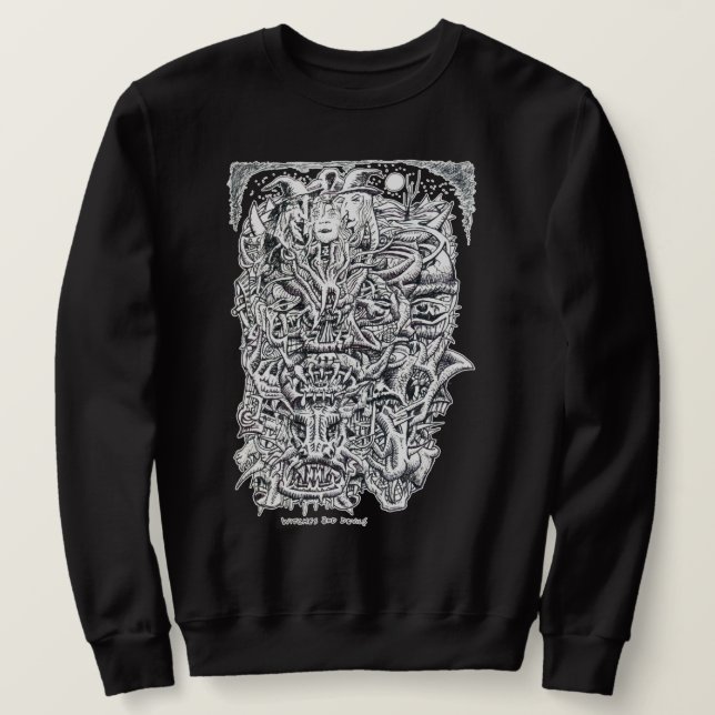 Sudadera Testigos y demonios, por Brian Benson. (Anverso del diseño)