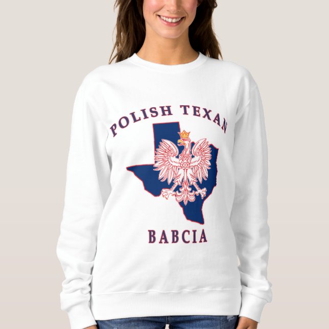 Sudadera Texan Babcia de Polonia (Anverso)