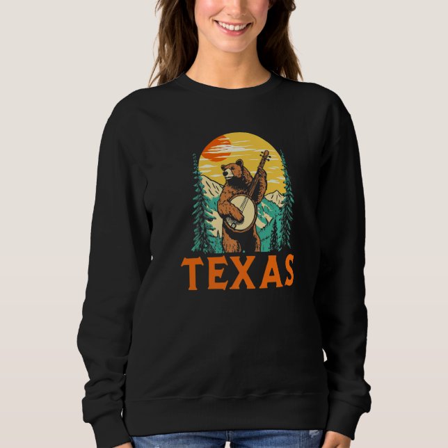 Sudadera Texas Banjo Picking Bear Outdoor & Music (Anverso)