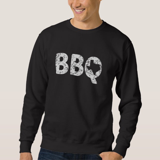 Sudadera Texas BBQ TX Mapa de parrilladas de hombres de Tex (Anverso)