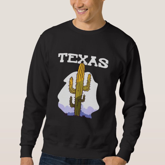 Sudadera Texas Cactus Retro Country (Anverso)