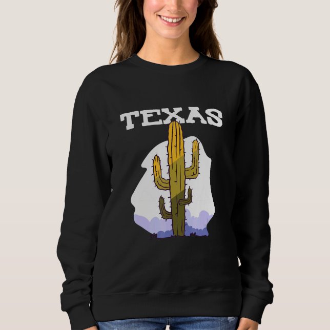 Sudadera Texas Cactus Retro Country (Anverso)