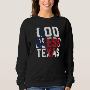 Sudadera Texas: Dios patriótico bendice a Bandera de Texas 