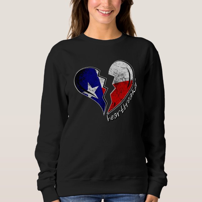 Sudadera Texas Heartbreaker Texas Bandera Corazón Roto Texa (Anverso)
