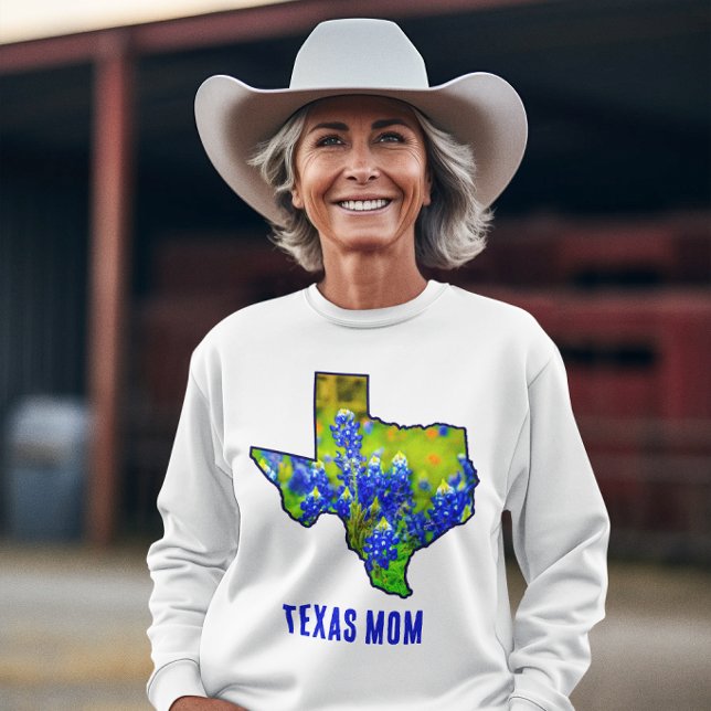 Sudadera Texas Mamá Texas Bluebonnets Floral  (Subido por el creador)