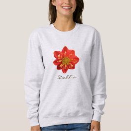 Sudadera Texto anaranjado de la flor de la dalia de la foto