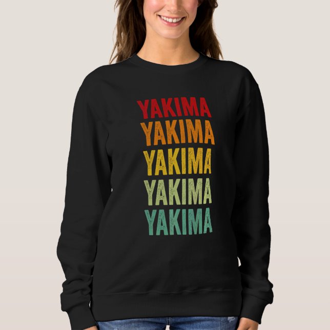 Sudadera Texto arcoíris del Condado de Yakima Washington (Anverso)