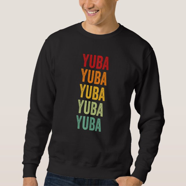 Sudadera Texto de arcoíris del condado de Yuba California (Anverso)