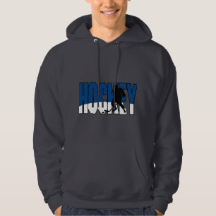Sudadera texto de hockey azul