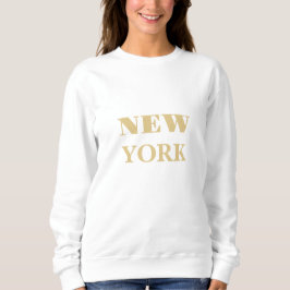 Sudadera Texto de la nueva york de oro clásico único femeni