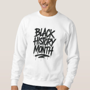 Sudadera Texto de Pincel Negro de la Historia del Mes en Ne