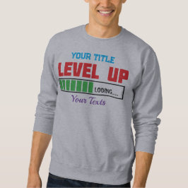 Sudadera texto de subir de nivel con progreso de carga verd