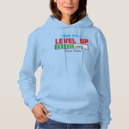 Sudadera texto de subir de nivel con progreso de carga verd