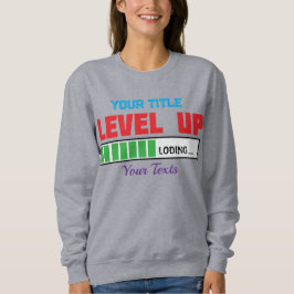 Sudadera texto de subir de nivel con progreso de carga verd
