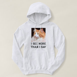 Sudadera Texto negro ceniza personalizado Foto de gato lind