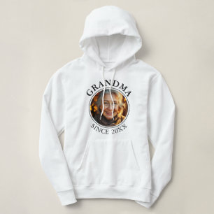Sudadera Texto negro simple y abuela fotográfica desde