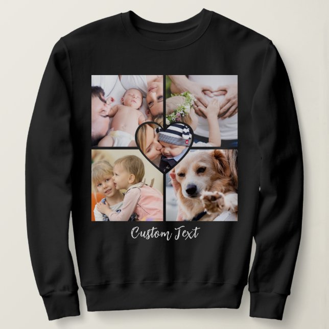 Sudadera Texto personalizado de guión moderno con corazón d (Anverso del diseño)