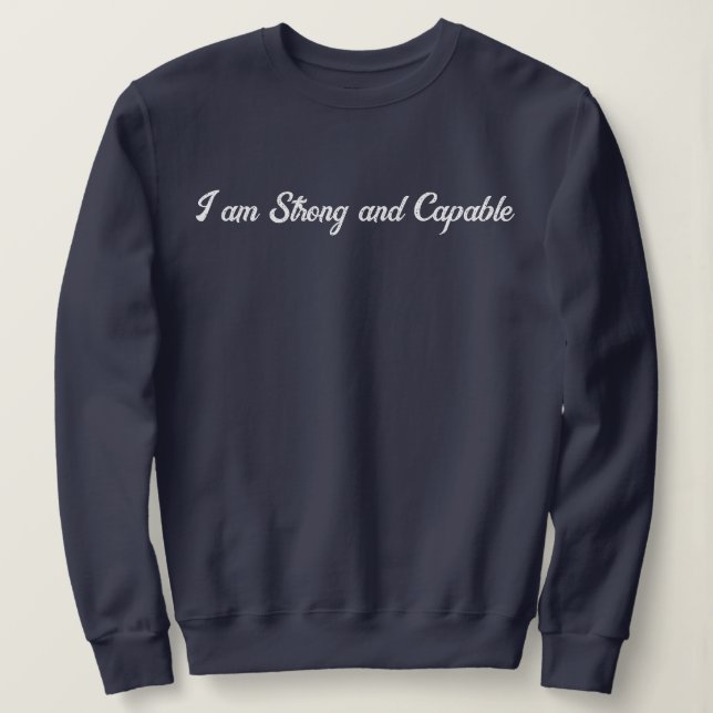 Sudadera Texto personalizado moderno elegante Estoy fuerte (Anverso del diseño)