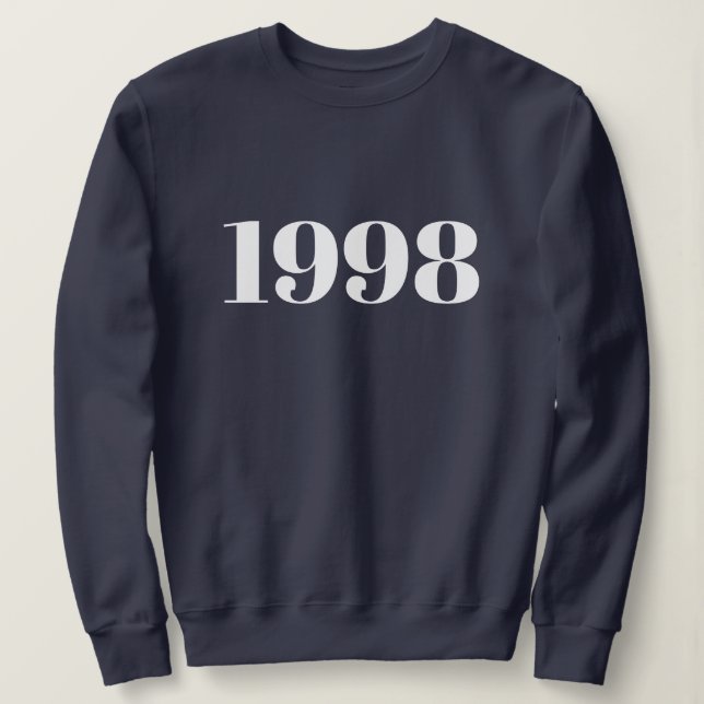 Sudadera Texto personalizado Sencillo moderno Mínimo tu año (Anverso del diseño)
