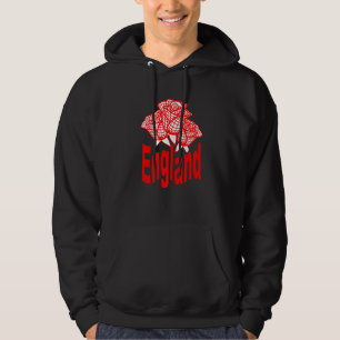Sudadera Texto rojo de Inglaterra con premio de rosa ingles
