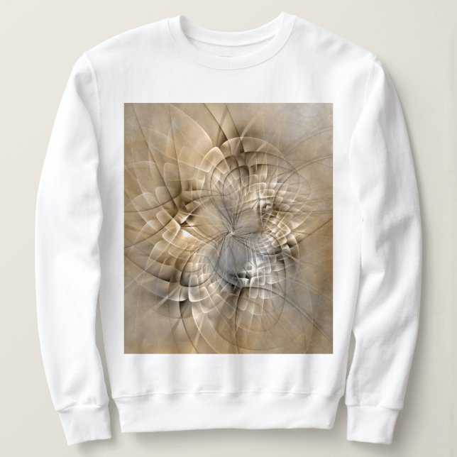 Sudadera Textura de arte fractal abstracto tonos tierra (Anverso del diseño)