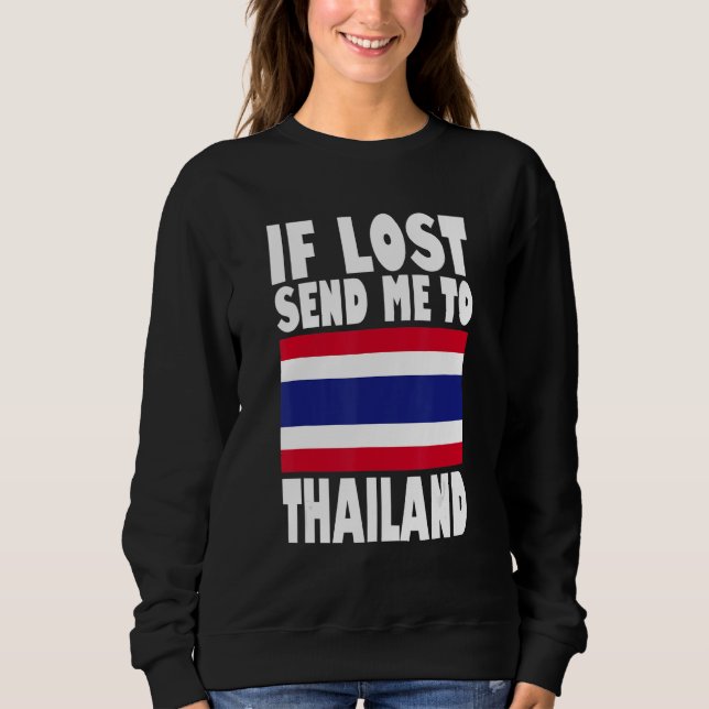 Sudadera Thailand Flag Design  If lost send me to Thailand (Anverso)