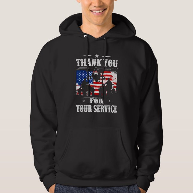 Sudadera Thank You For Your Service Patriotic Veterans Day (Anverso)