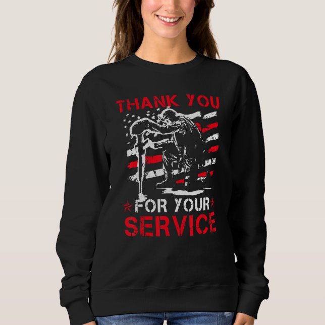 Sudadera Thank You For Your Service Veteran US Flag Veteran (Anverso)