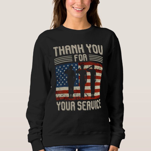 Sudadera Thank you for your services Patriotic - veterans d (Anverso)