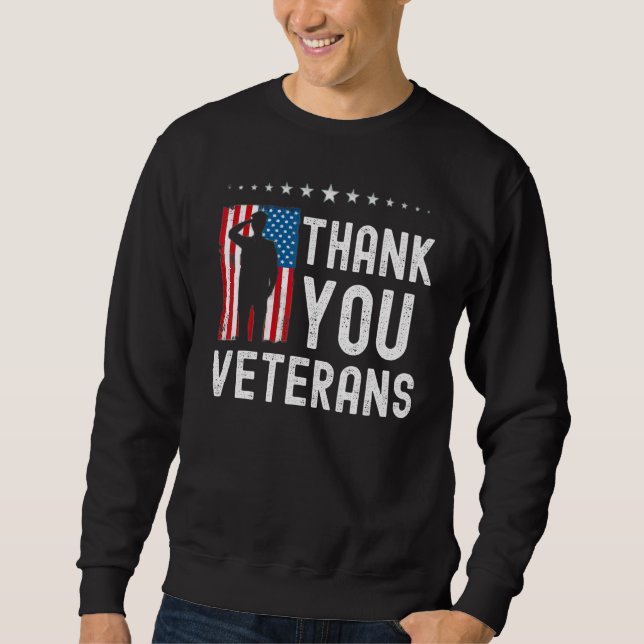 Sudadera Thank You Veterans   American Flag Celebration (Anverso)