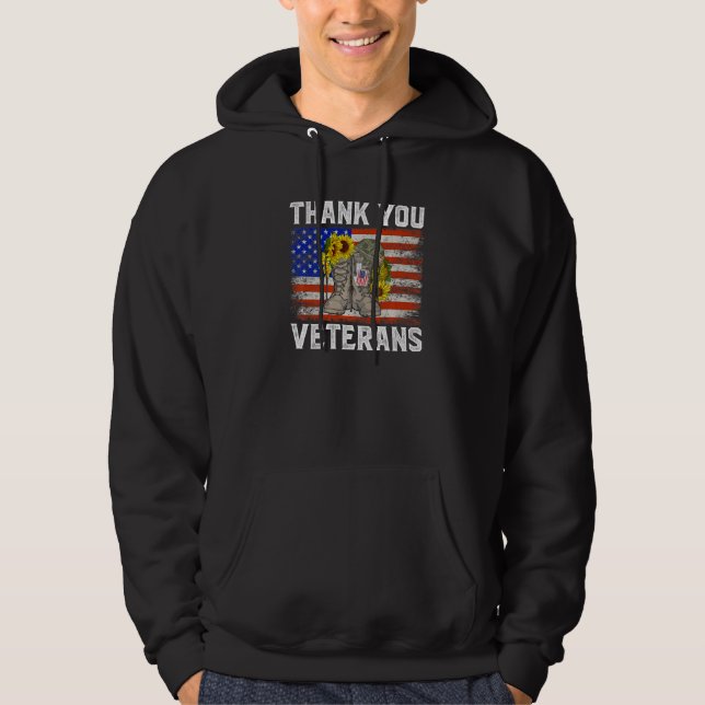 Sudadera Thank You Veterans Combat Boots Sunflower Veteran  (Anverso)