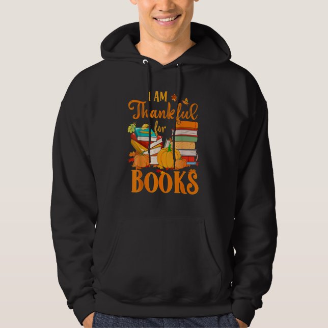 Sudadera Thankful For Books Fall Librarian  Happy Thanksgiv (Anverso)