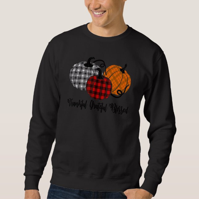 Sudadera Thankful Grateful And Blessed Thanksgiving Buffalo (Anverso)